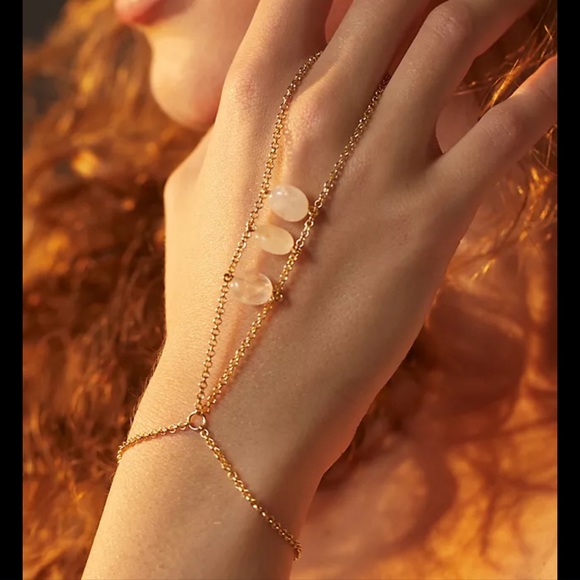 NWT anthropologie semi precious stone hand chain - Picture 1 of 5